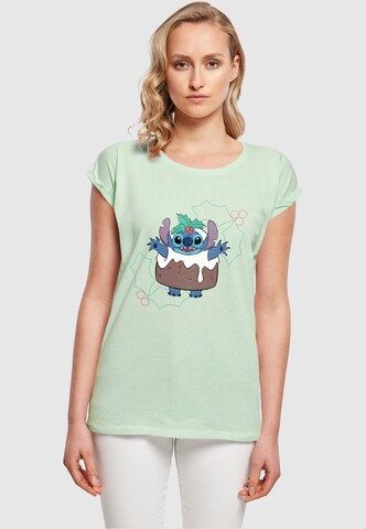 ABSOLUTE CULT T-Shirt 'Lilo And Stitch - Pudding Holly' in Grün: predná strana
