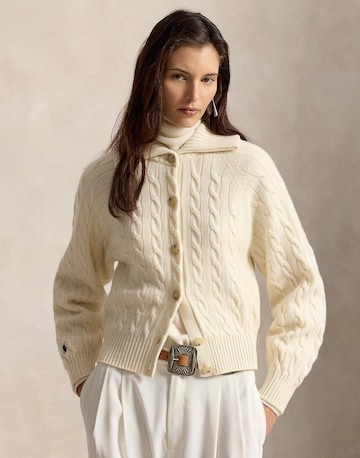 Polo Ralph Lauren Πλεκτή ζακέτα σε λευκό: μπροστά