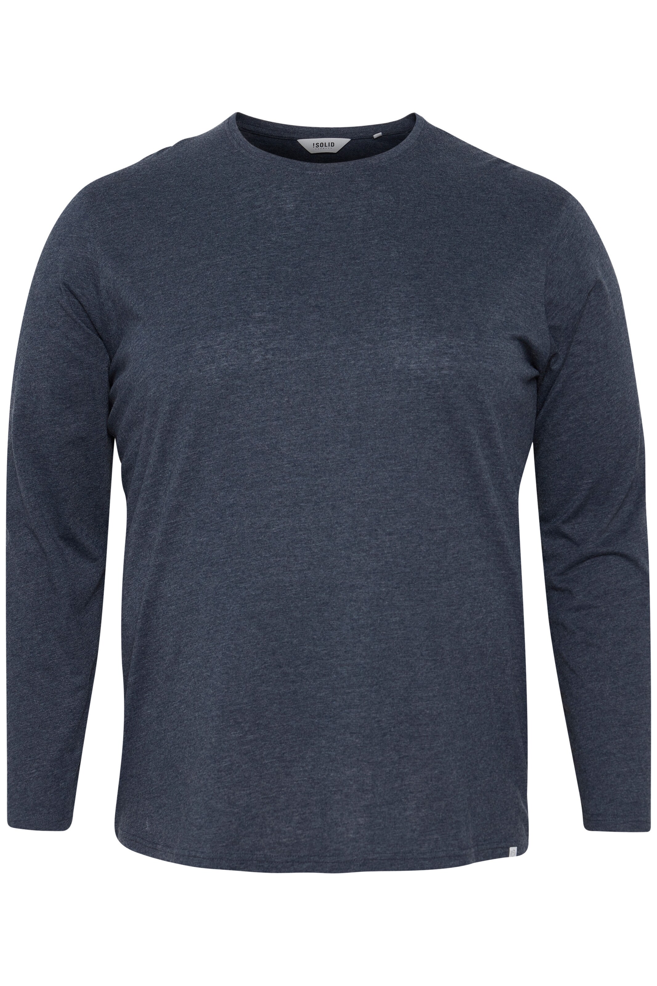 !Solid Langarmshirt Big & Tall in Blau: Vorderseite