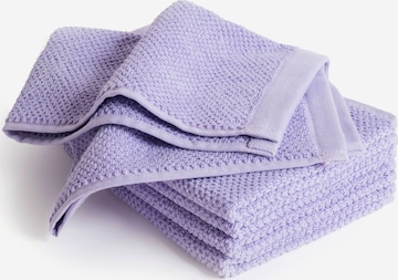 Herzbach home Gästehandtücher im 5er SET, Flächengewicht 525 gsm in Lila: Vorderseite