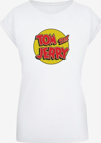 ABSOLUTE CULT Shirt 'Tom and Jerry - Circle' in White: front