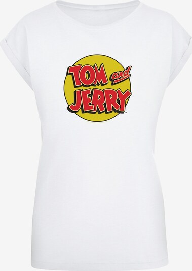 ABSOLUTE CULT T-shirt 'Tom and Jerry - Circle' en citron / rouge / noir / blanc, Vue avec produit