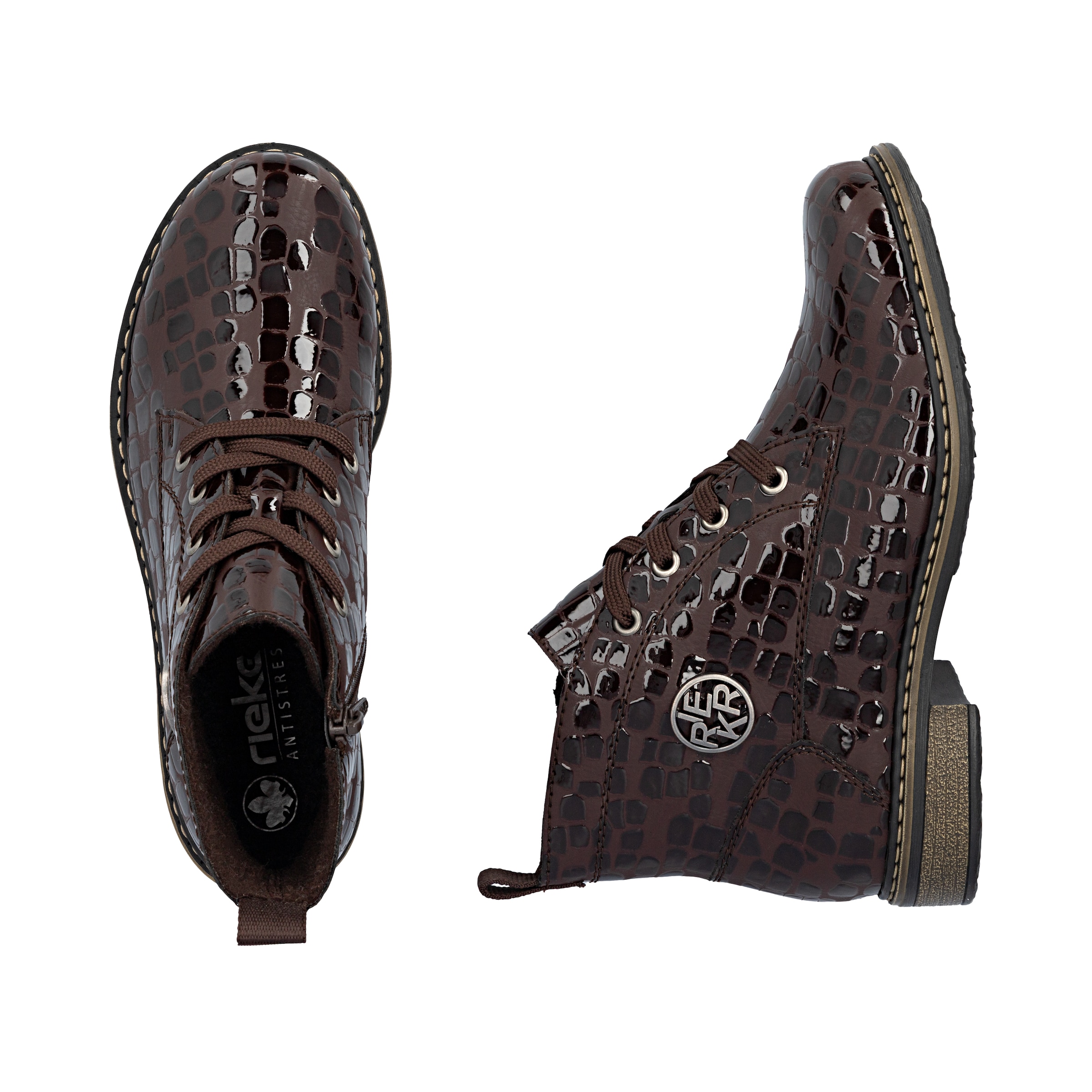 Bottes à lacets Rieker en marron