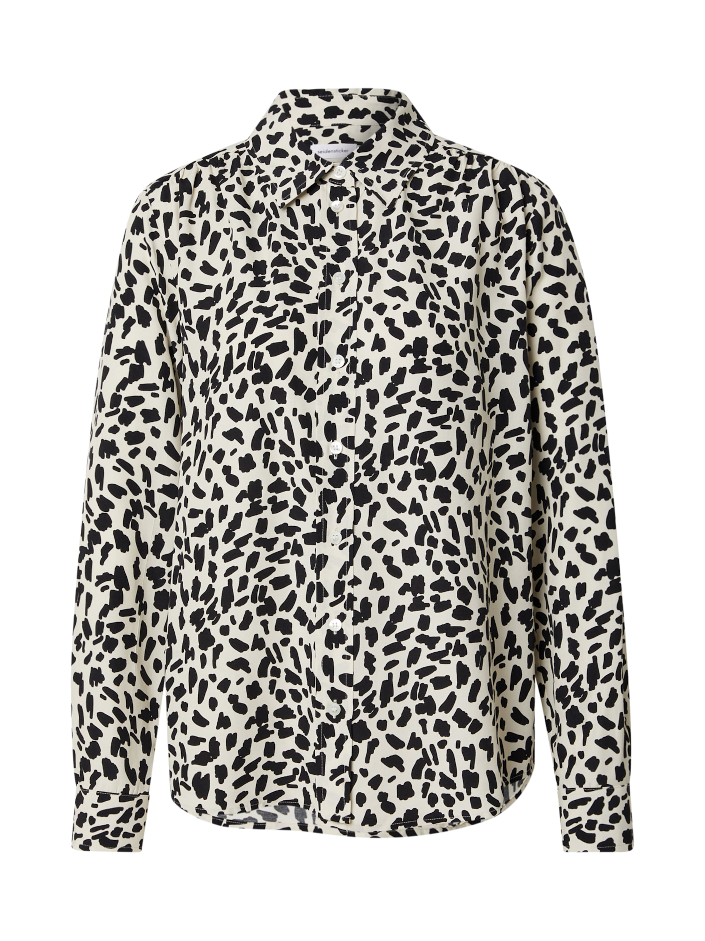 SEIDENSTICKER Blus 'Schwarze Rose' i vit: framsida