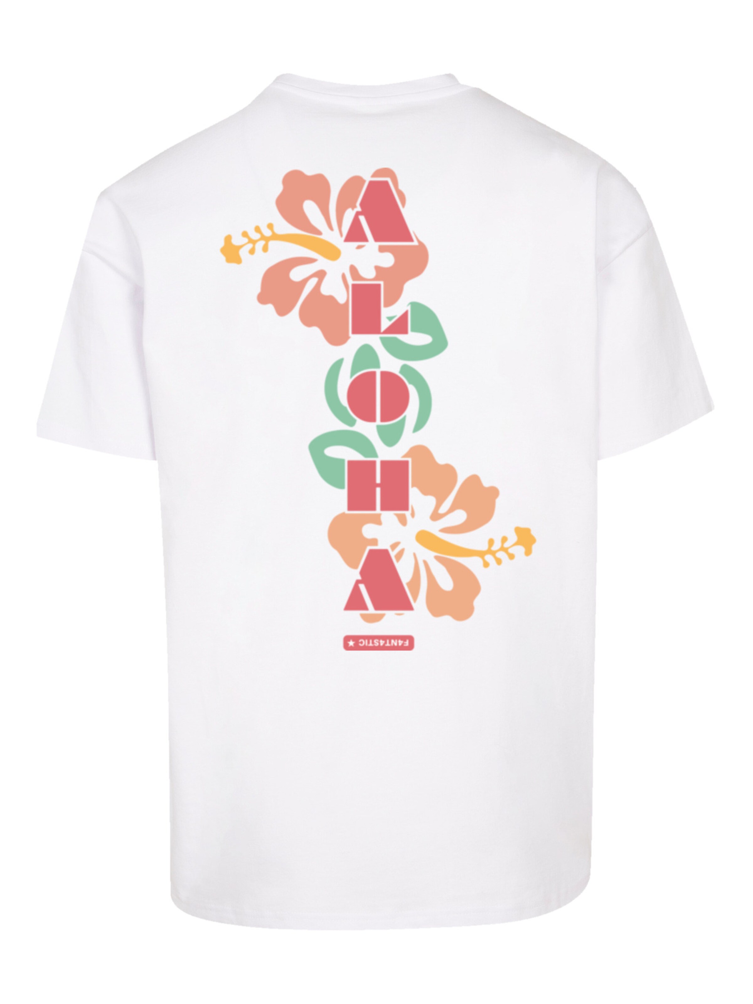 T-Shirt 'Aloha' F4NT4STIC en blanc