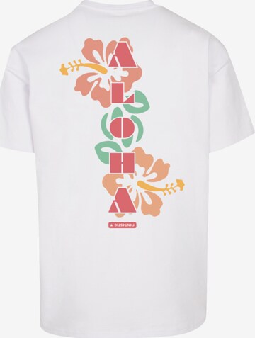 T-Shirt 'Aloha' F4NT4STIC en blanc