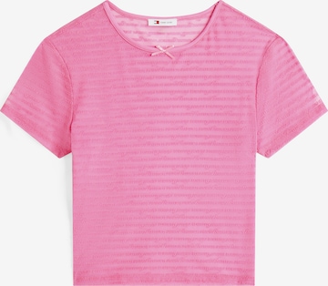 T-shirt Tommy Jeans en rose : devant