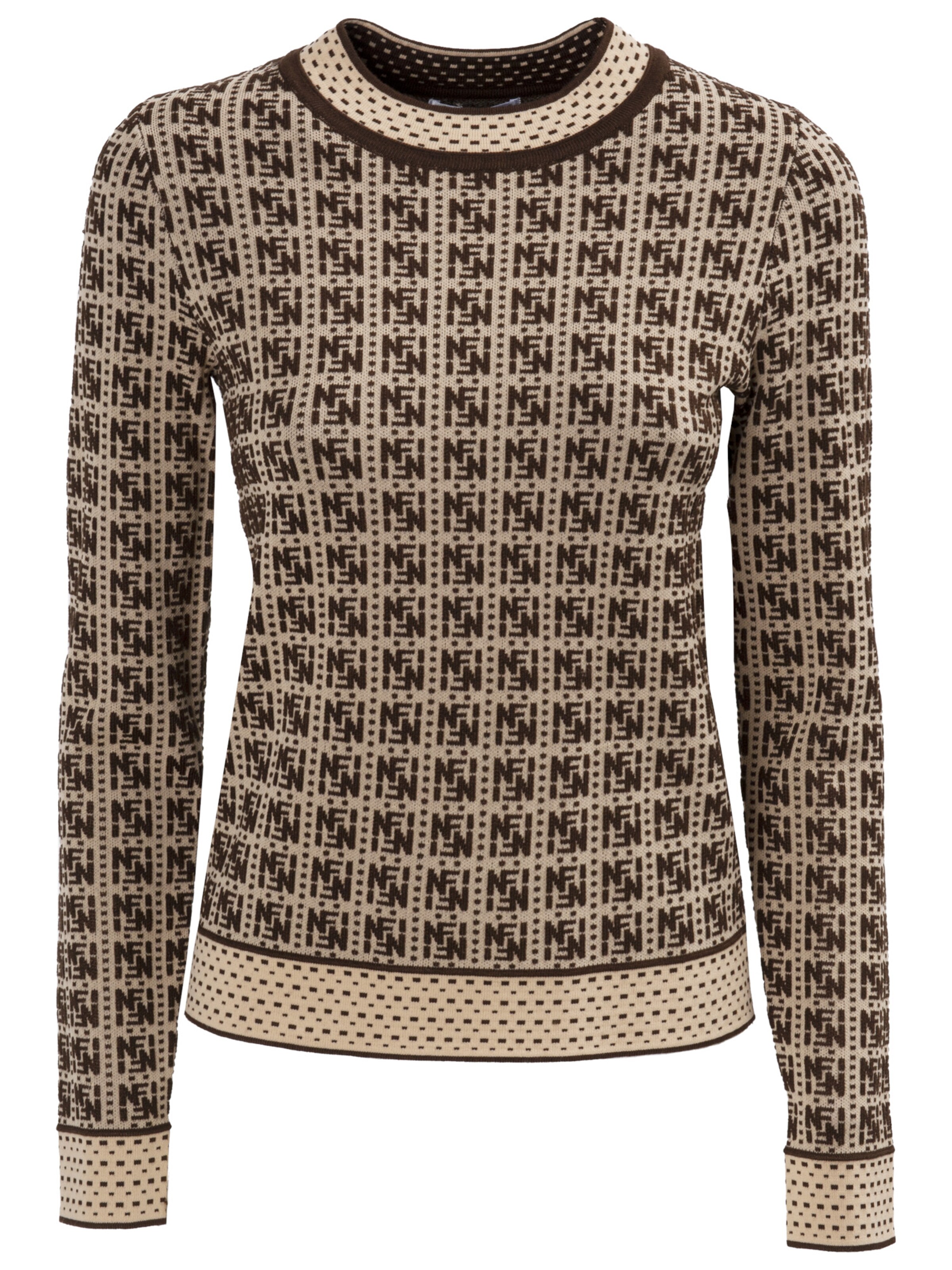 Influencer Pullover in Beige: Vorderseite