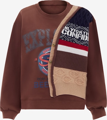 Sweat-shirt HOMEBASE en marron : devant