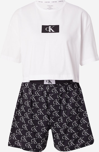 Calvin Klein Underwear Pijama de pantalón corto en negro / blanco, Vista del producto