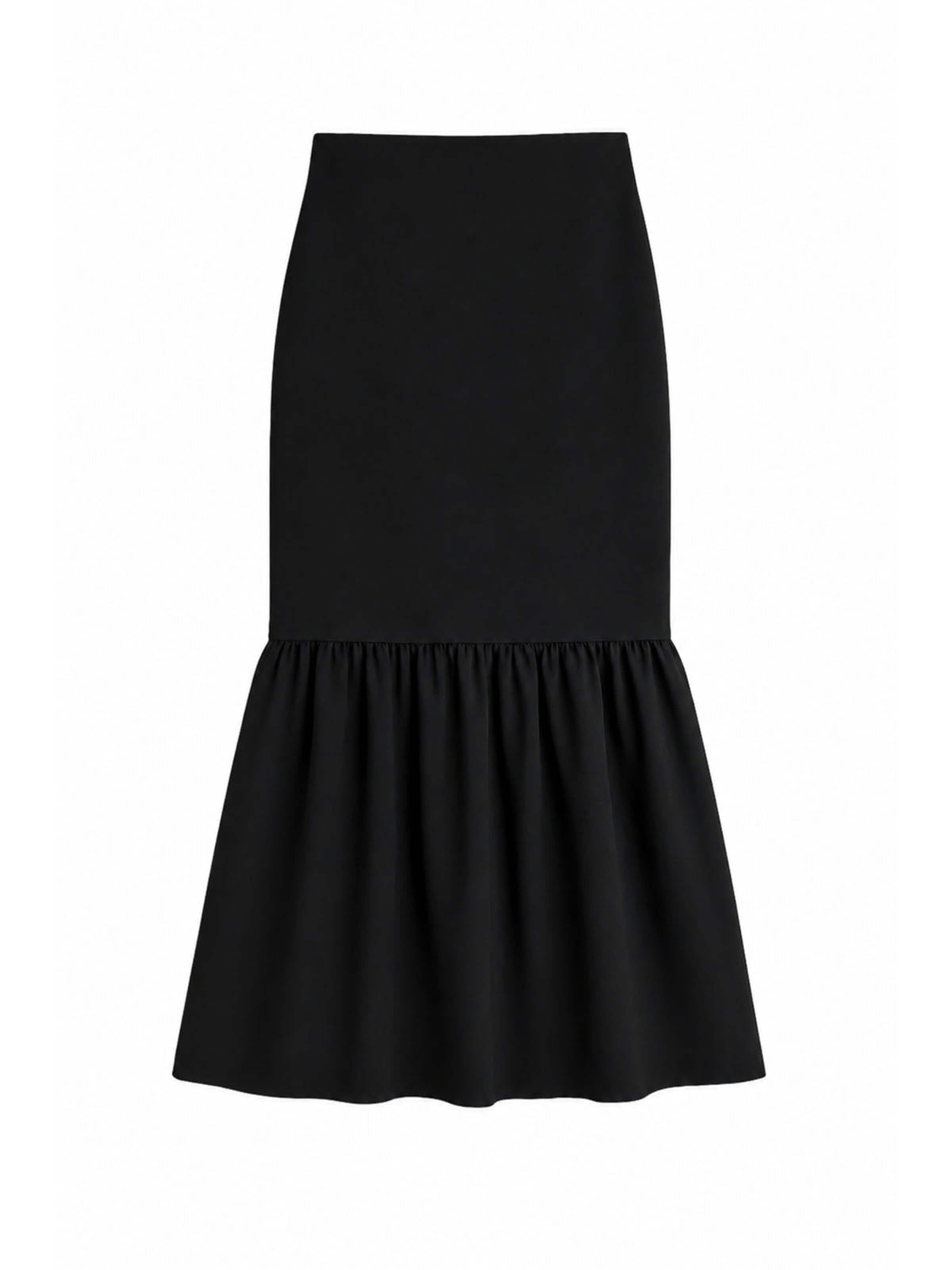 Jupe 'Flounced Crepe Skirt' Touché Privé en noir : devant