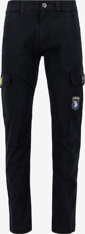 ALPHA INDUSTRIES - Tapered Pantalón cargo en negro: frente
