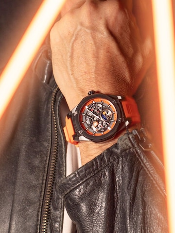 Montre à affichage analogique Lotus en orange