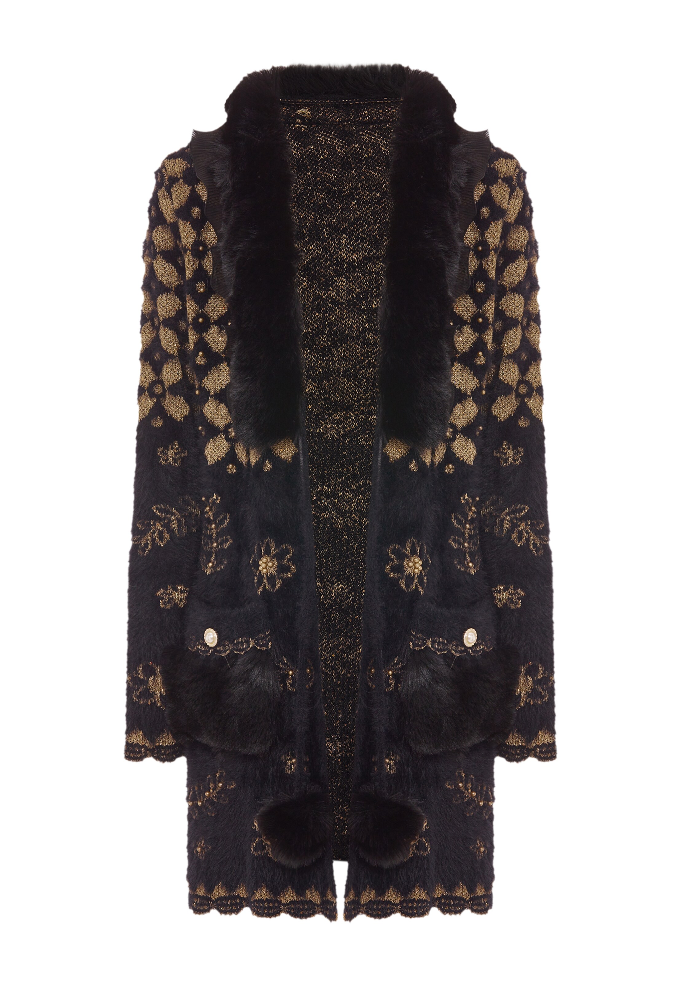 Giacchetta di faina in nero: frontale