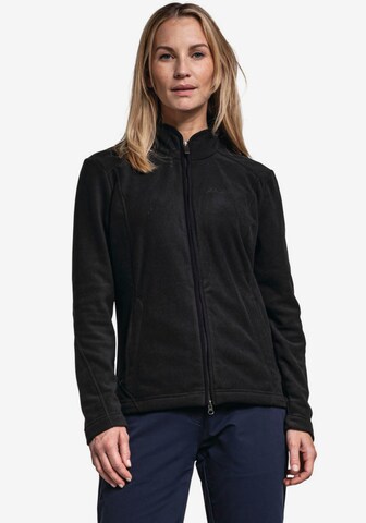 Schöffel Athletic Fleece Jacket 'Leona' in Black: front