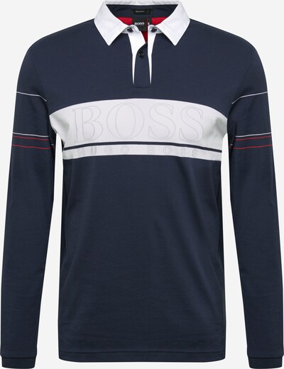 BOSS ATHLEISURE Majica 'Plisy 1' | mornarska / rdeča / bela barva, Prikaz izdelka