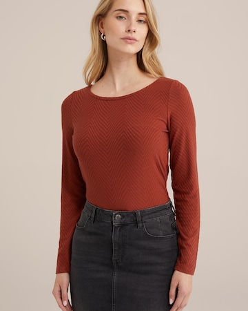 WE Fashion T-shirt i brun: framsida