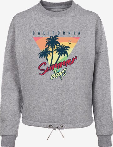 Sweat-shirt 'California Palmen Retro' F4NT4STIC en gris : devant