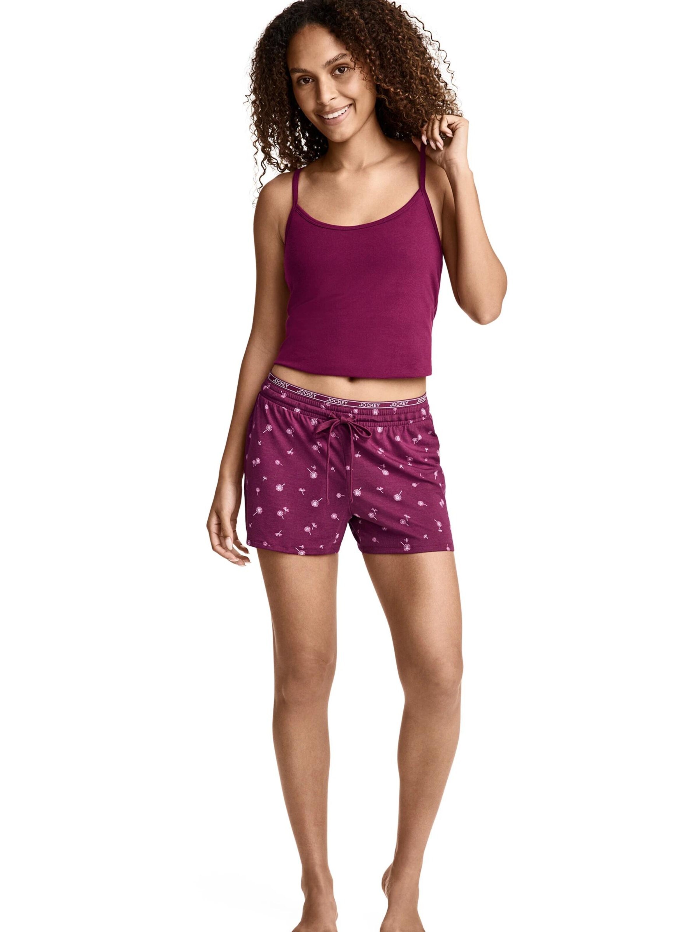 JOCKEY Loose fit Pants 'Soft Touch Luxe Short' in Red