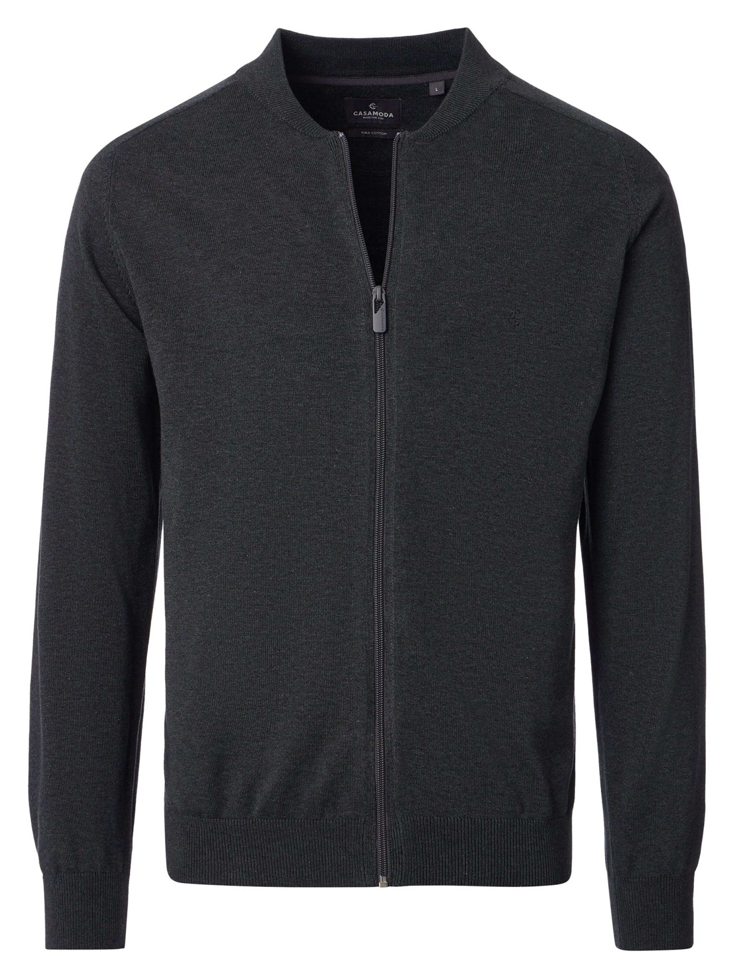 CASAMODA Strickjacke 'Basic'‌‌‌‌ in Grau: Vorderseite