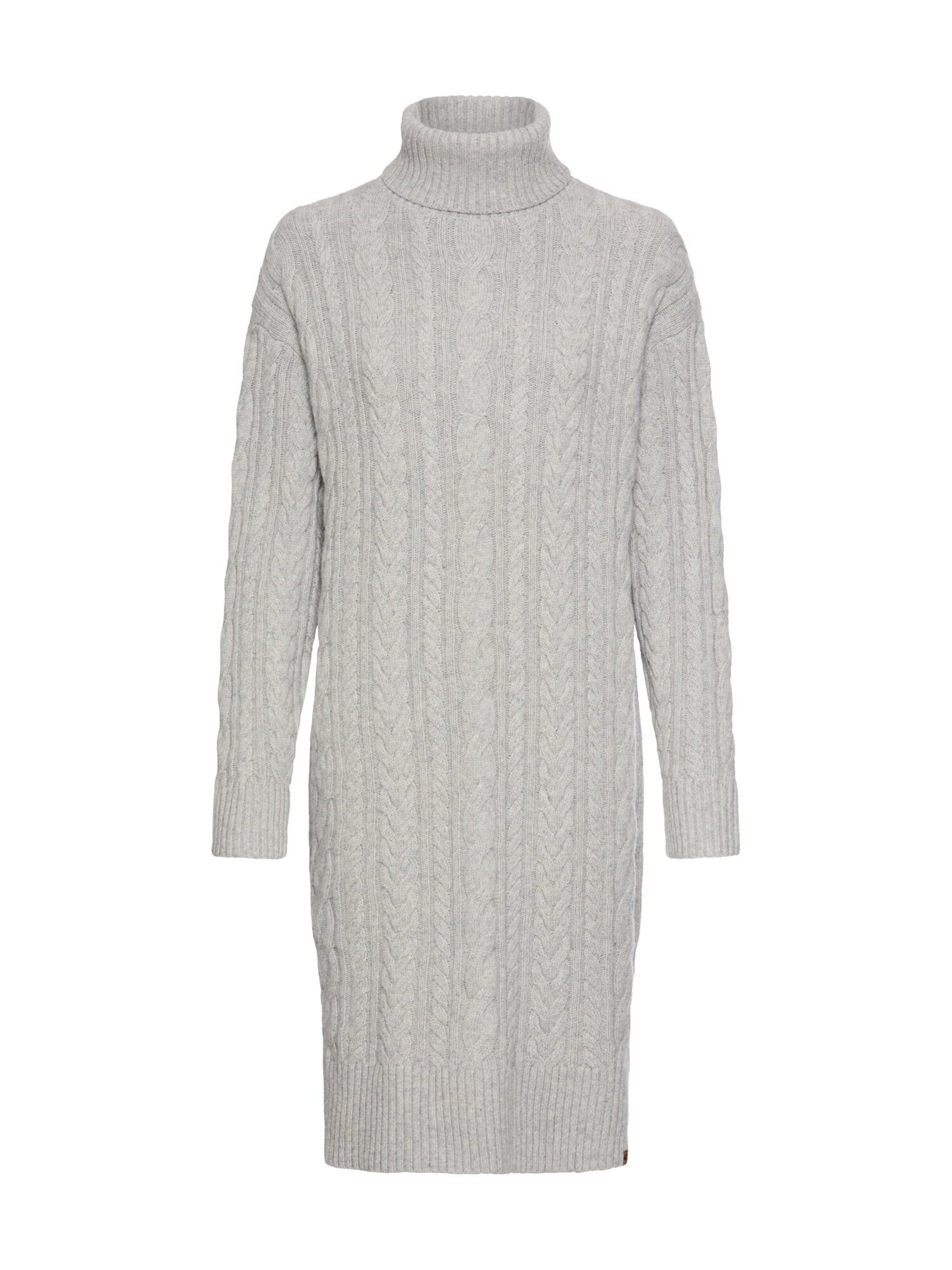 CAMEL ACTIVE Strickkleid mit Zopfstrickmuster in Grau: Vorderseite