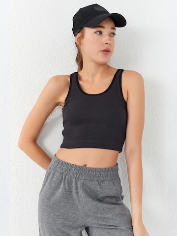 Tommy LifeTop 'Crop Top' - crna boja: prednji dio