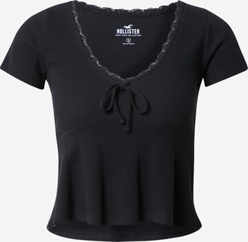 Tricou de la HOLLISTER pe negru: față