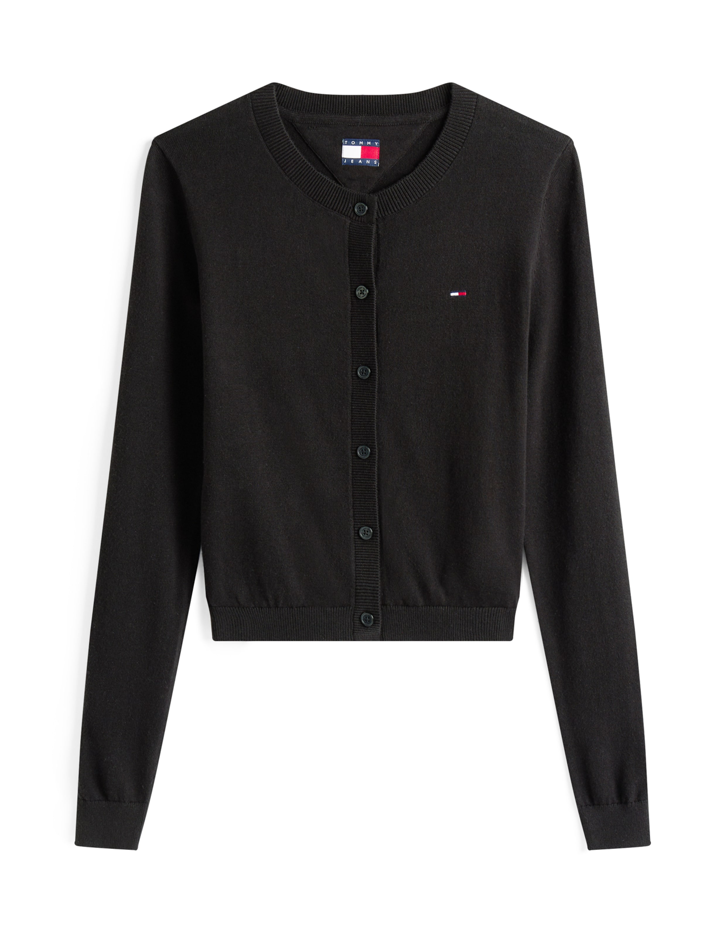 Tommy Jeans Cardigan 'ESSENTIAL' i sort: forside