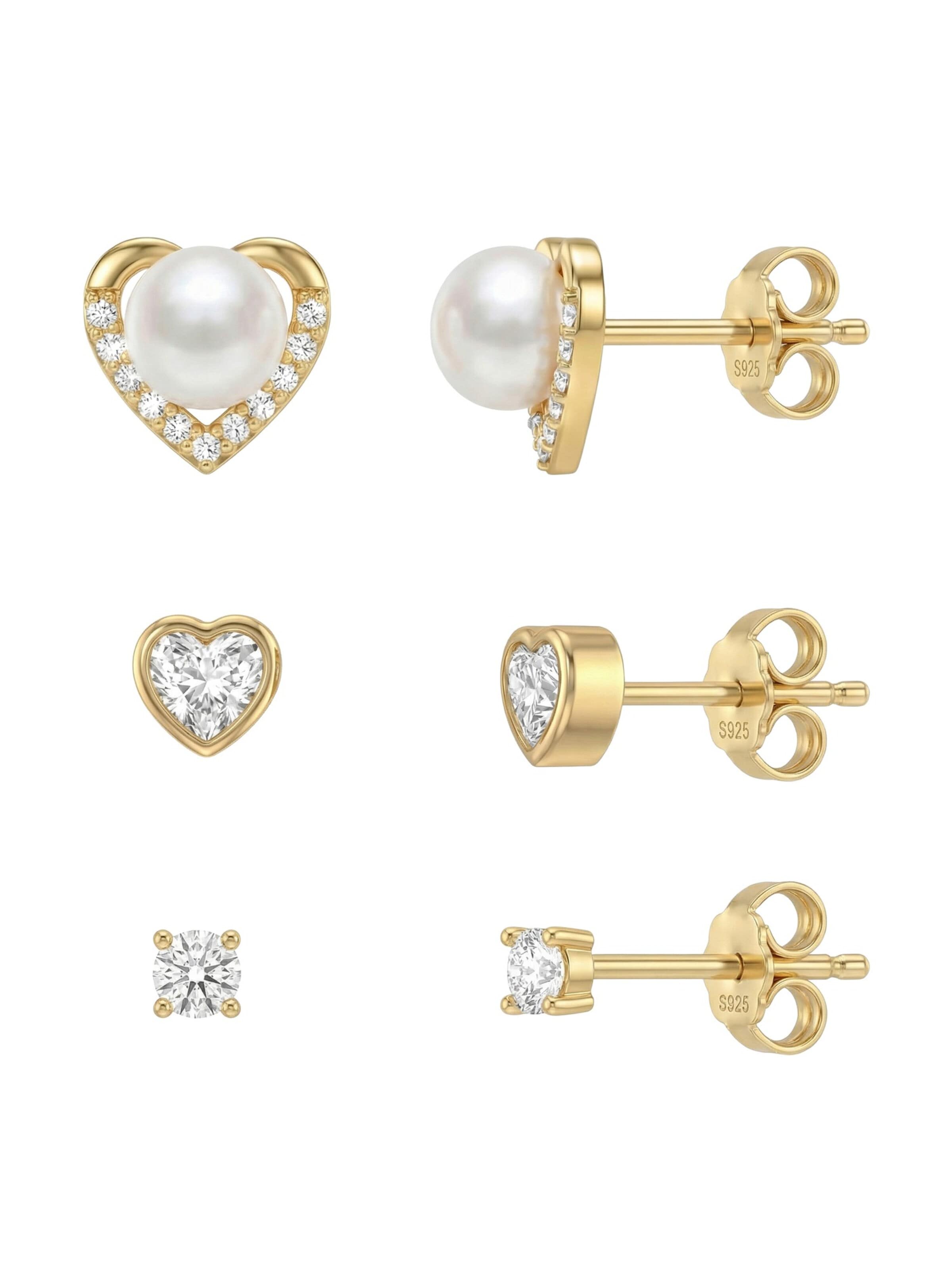 Sofia Milani Schmuckset 'Heart Zirconia'‌‌‌‌‌‌‌‌ in One Size in gold, Produktansicht