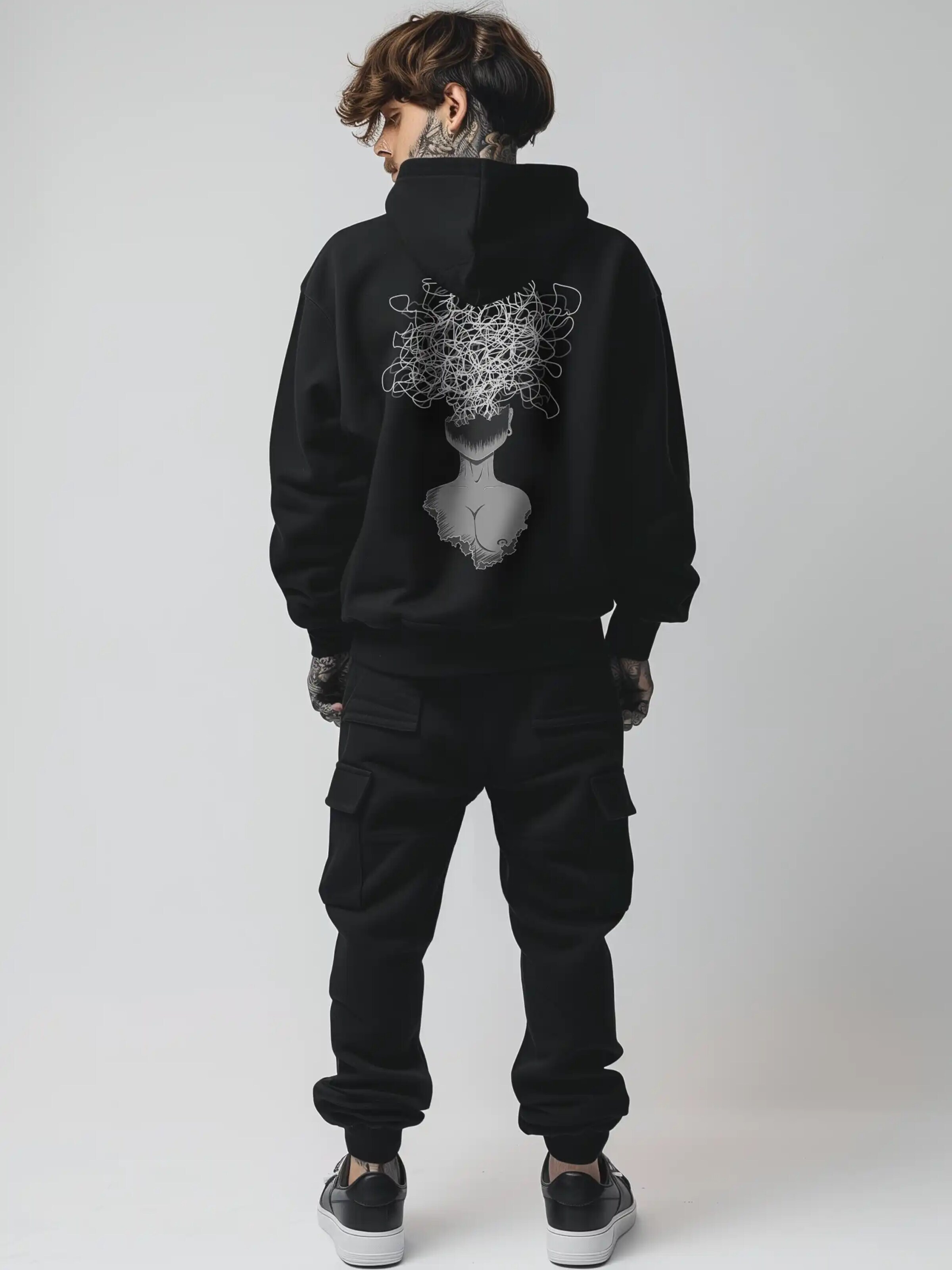 Sweat-shirt 'Overthinking' JustDepressed Clothing en noir