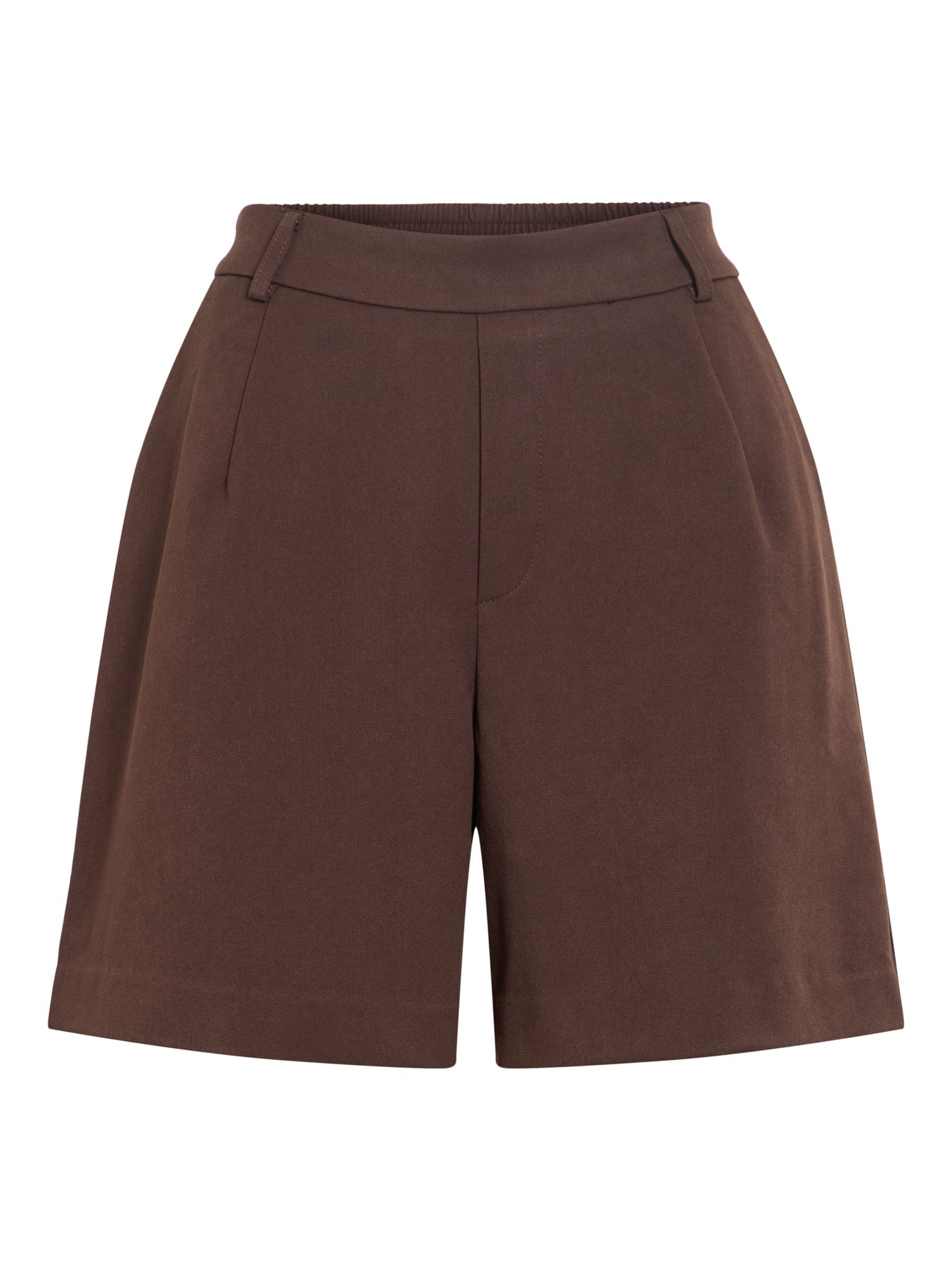 VILA Loose fit Pleat-front trousers 'VIVarone' in Brown: front