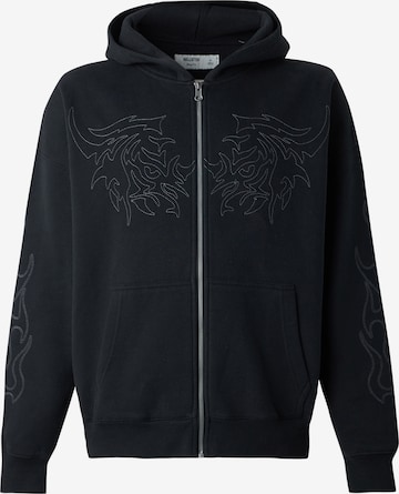 HOLLISTER Tepláková bunda - Čierna: predná strana