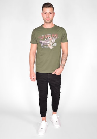 TOP GUN Shirt ' ' in Green