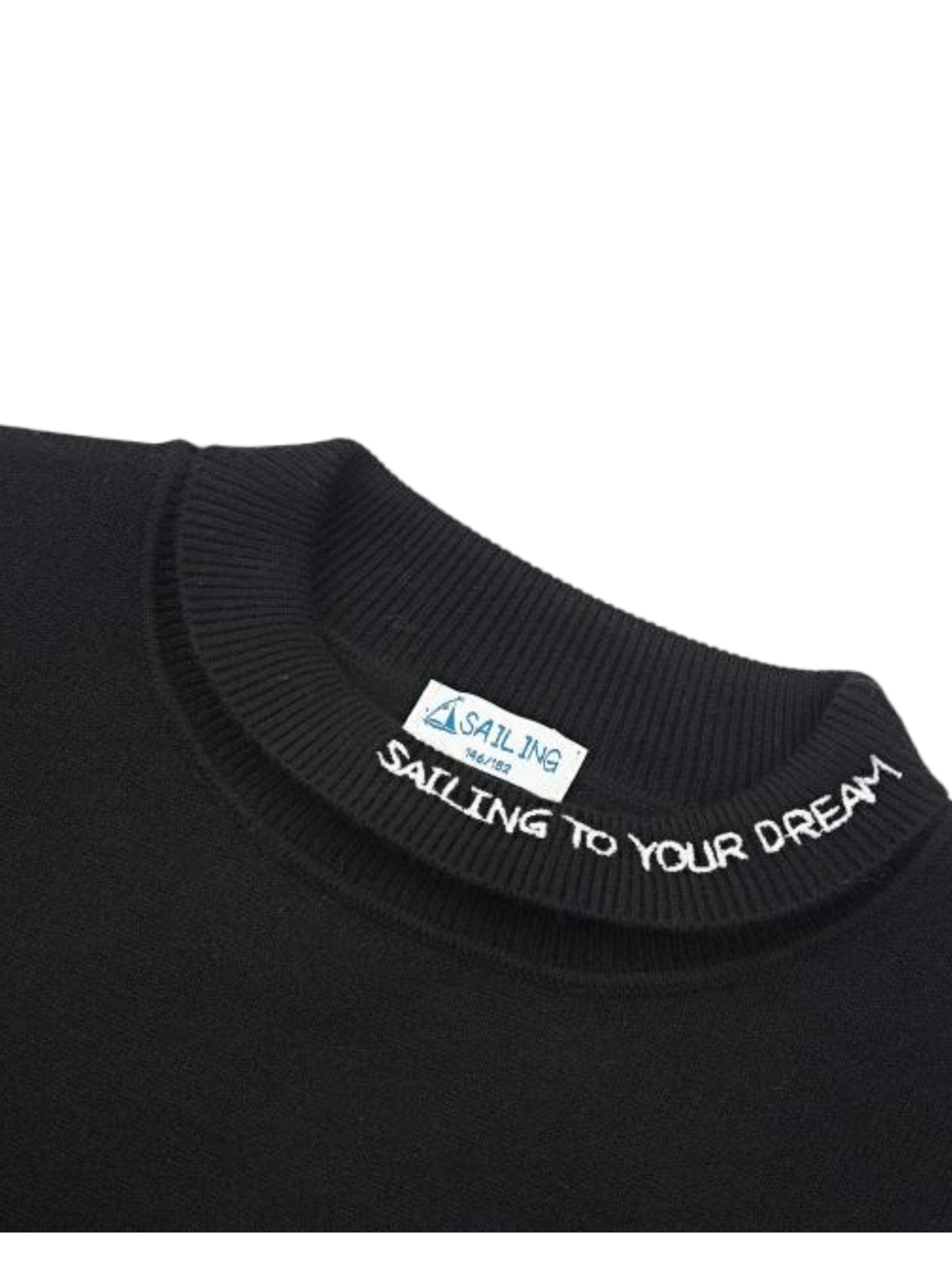 Sailing Pullover 'SAILING Kinder Strickpullover „SL-Cozy“ Schwarz/Weiß – weich, atmungsaktiv & pflegleicht'‌‌‌‌‌‌‌‌ in Schwarz