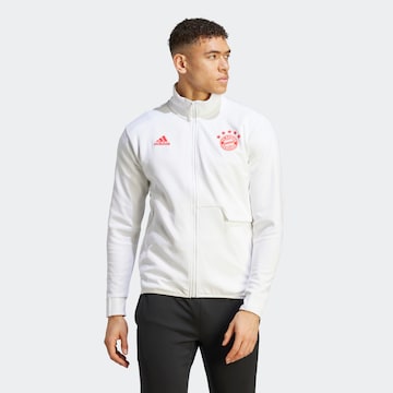 Giacca di felpa sportiva 'FC Bayern München Anthem' di ADIDAS SPORTSWEAR in bianco: frontale