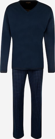 SCHIESSER Long Pajamas in Blue: front