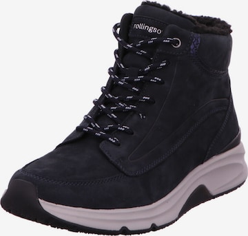 Gabor Rollingsoft Schnürstiefelette in Blau: Vorderseite