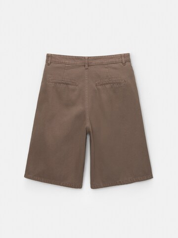 Pull&Bear Ohlapna forma Elegantne kavbojke | rjava barva