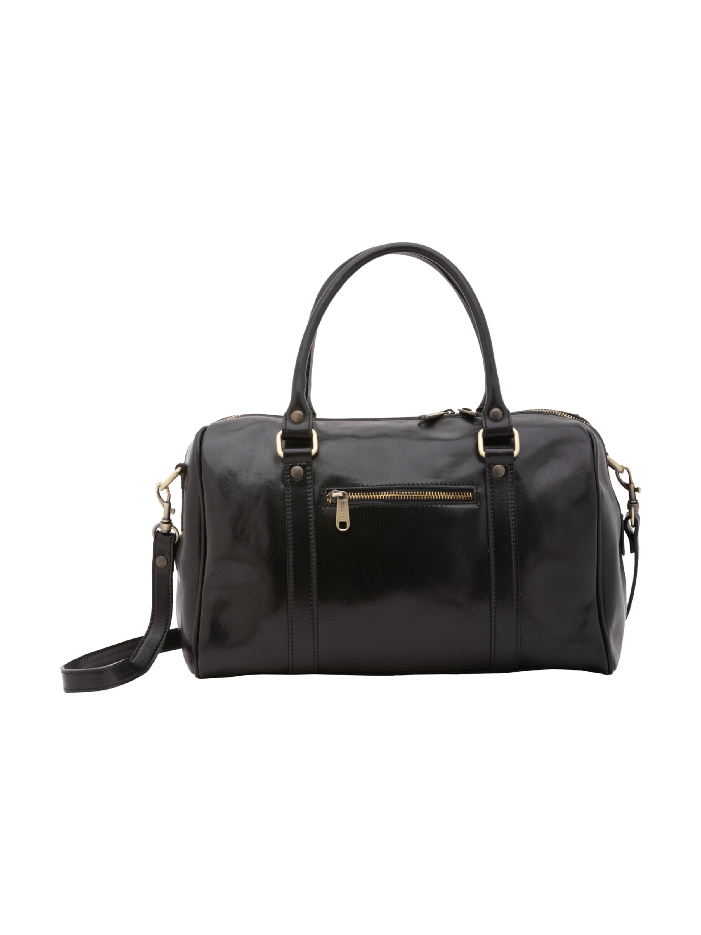 Borsa da viaggio 'Borsa a Bauletto Donna Pelle Vacchetta - Tracolla Rimovibile' di I Fratelli in nero: frontale