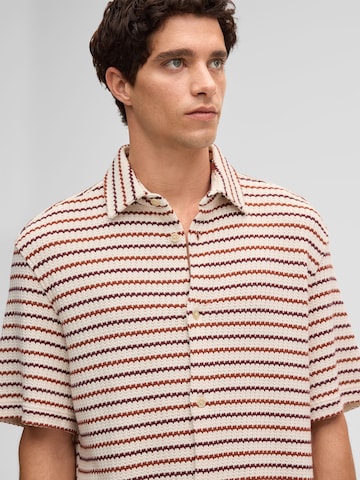 STRELLSON Comfort fit Button Up Shirt 'Colin' in Beige