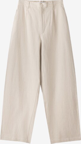 Wide leg Pantaloni con pieghe di Bershka in beige: frontale