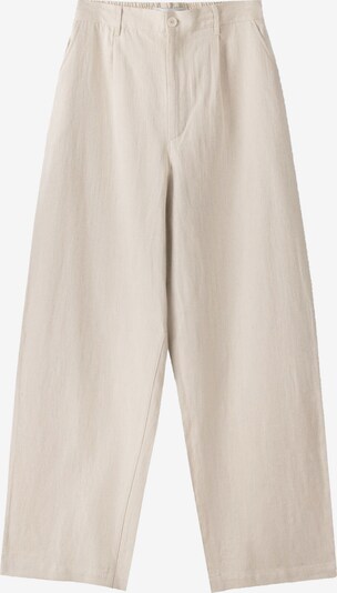 Pantaloni con pieghe Bershka di colore écru, Visualizzazione prodotti