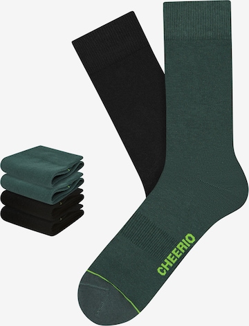 CHEERIO* Къси чорапи 'Best Friend 4P' в зелено: отпред