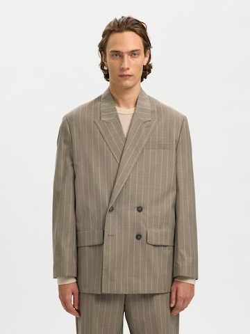 Fit confort Veste de costume SELECTED en marron : devant