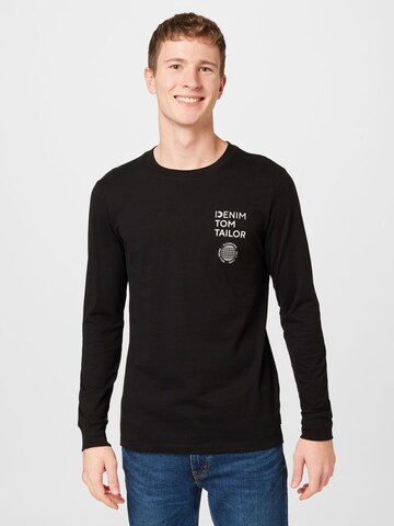 T-Shirt TOM TAILOR DENIM en noir : devant