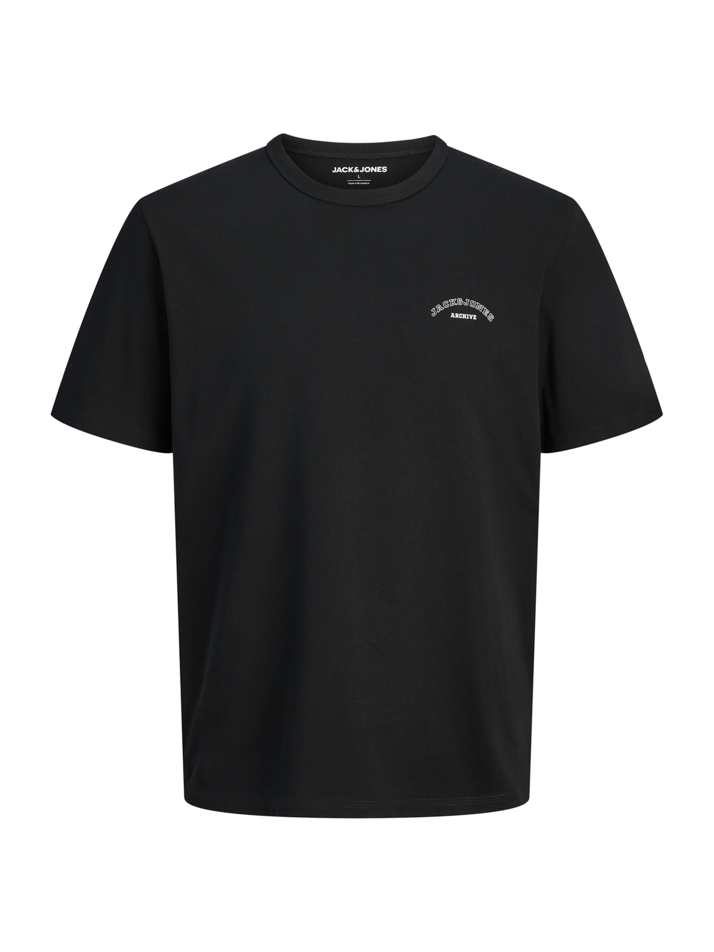 Tricou 'JJCollege' de la Jack & Jones Plus pe negru: față