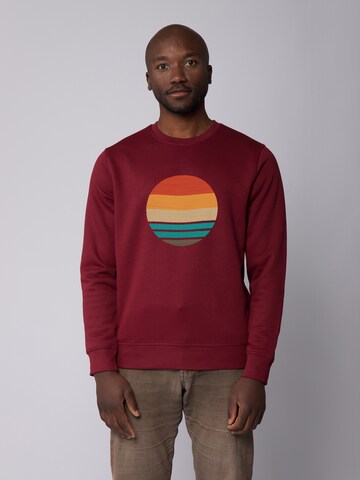 Felpa 'Retro Sunset Ocean' di Watapparel in rosso