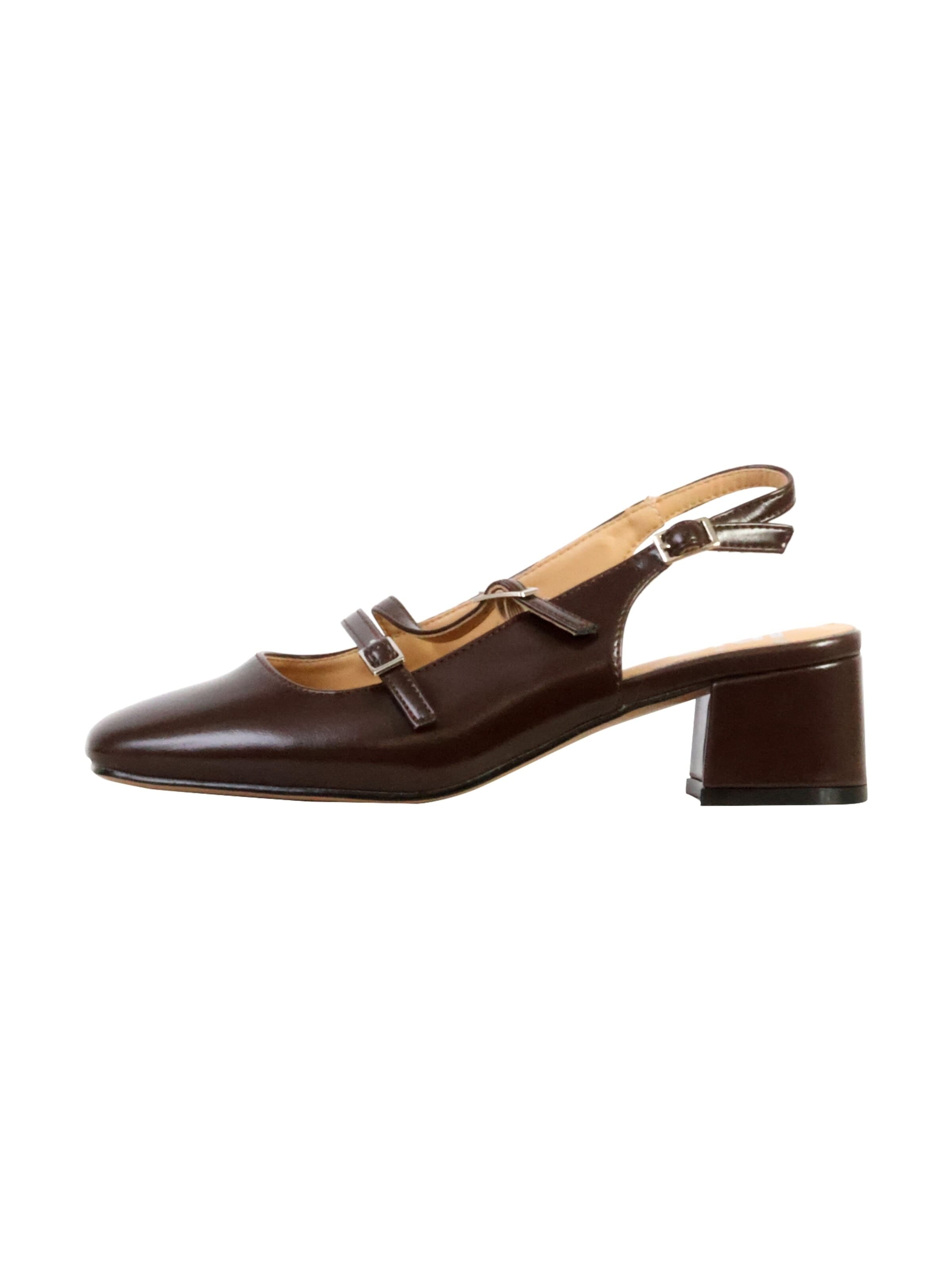 Décolleté 'Pumps mit Riemchen „Inia“' di Super Mode in marrone: frontale