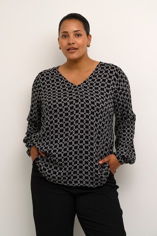 KAFFE CURVE Bluse 'Olive' i svart: forside