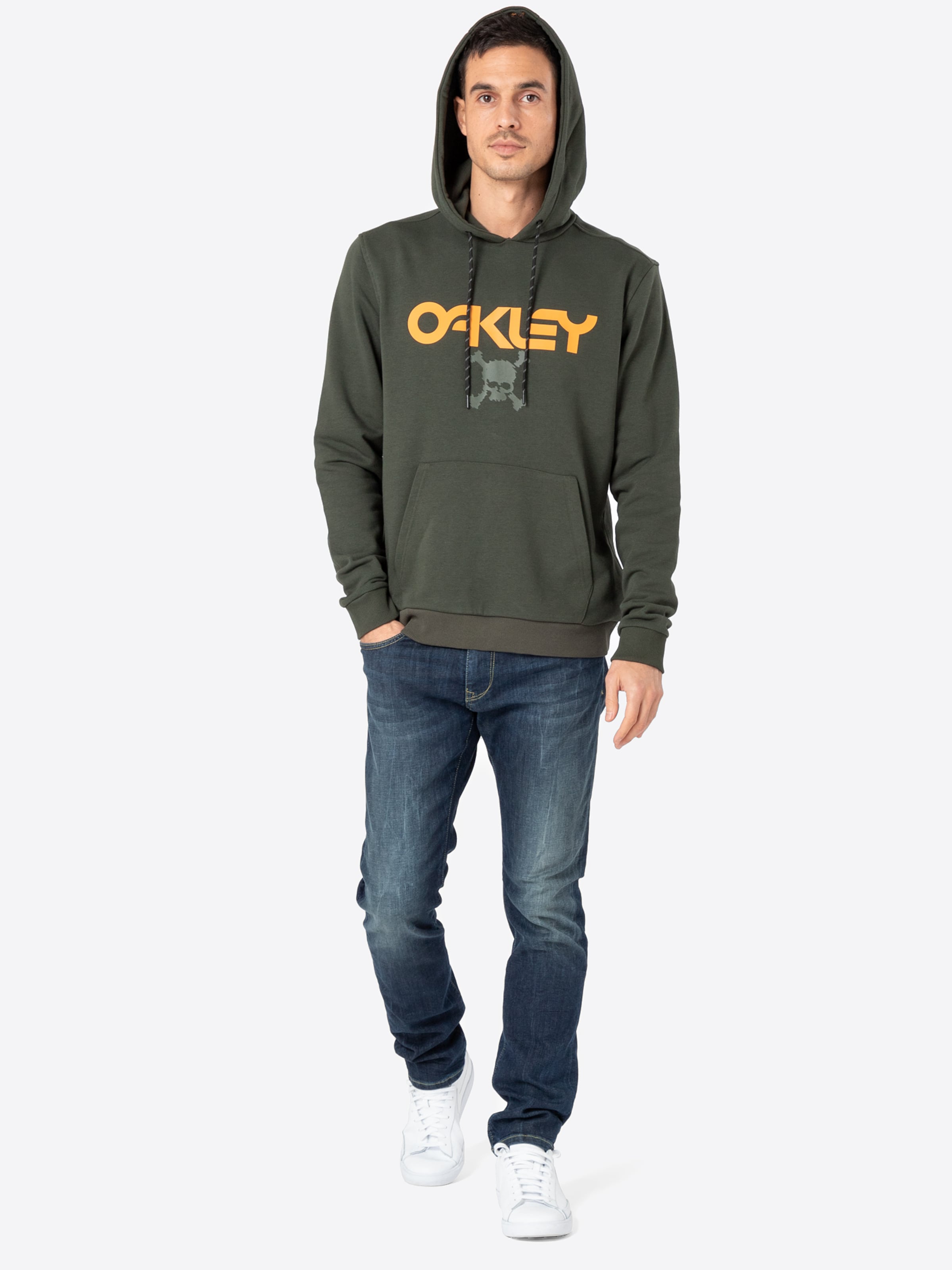 Männer Sportarten OAKLEY Sportsweatshirt 'SKULL' in Grau, Graphit - RA66545